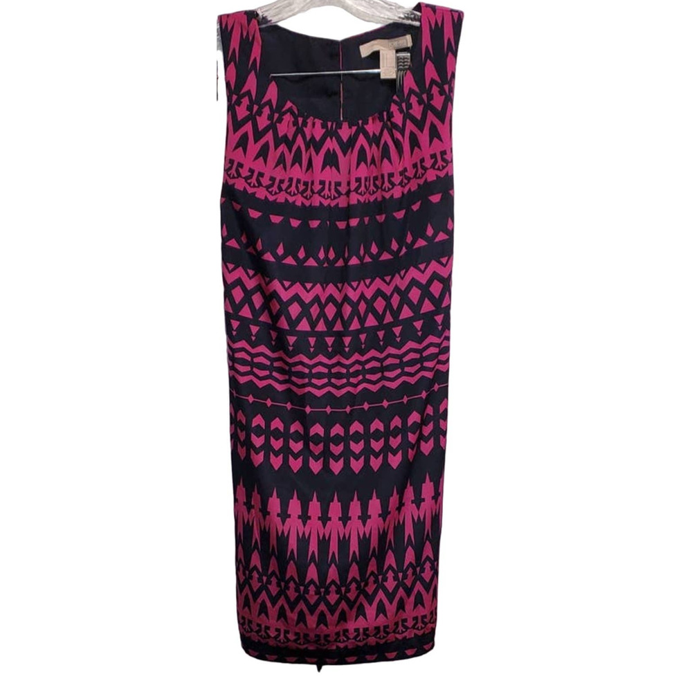 FOREVER 21 Women's Navy Royal Blue & Pink Midi Sleeveless Dress Size Small